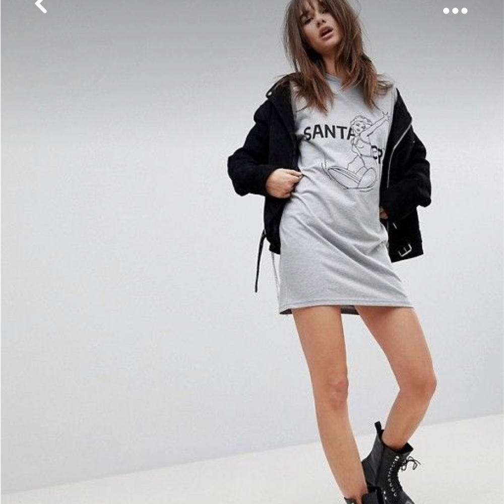 Uncivilised Santa Cruz Grey Tshirt Dress Size Medium